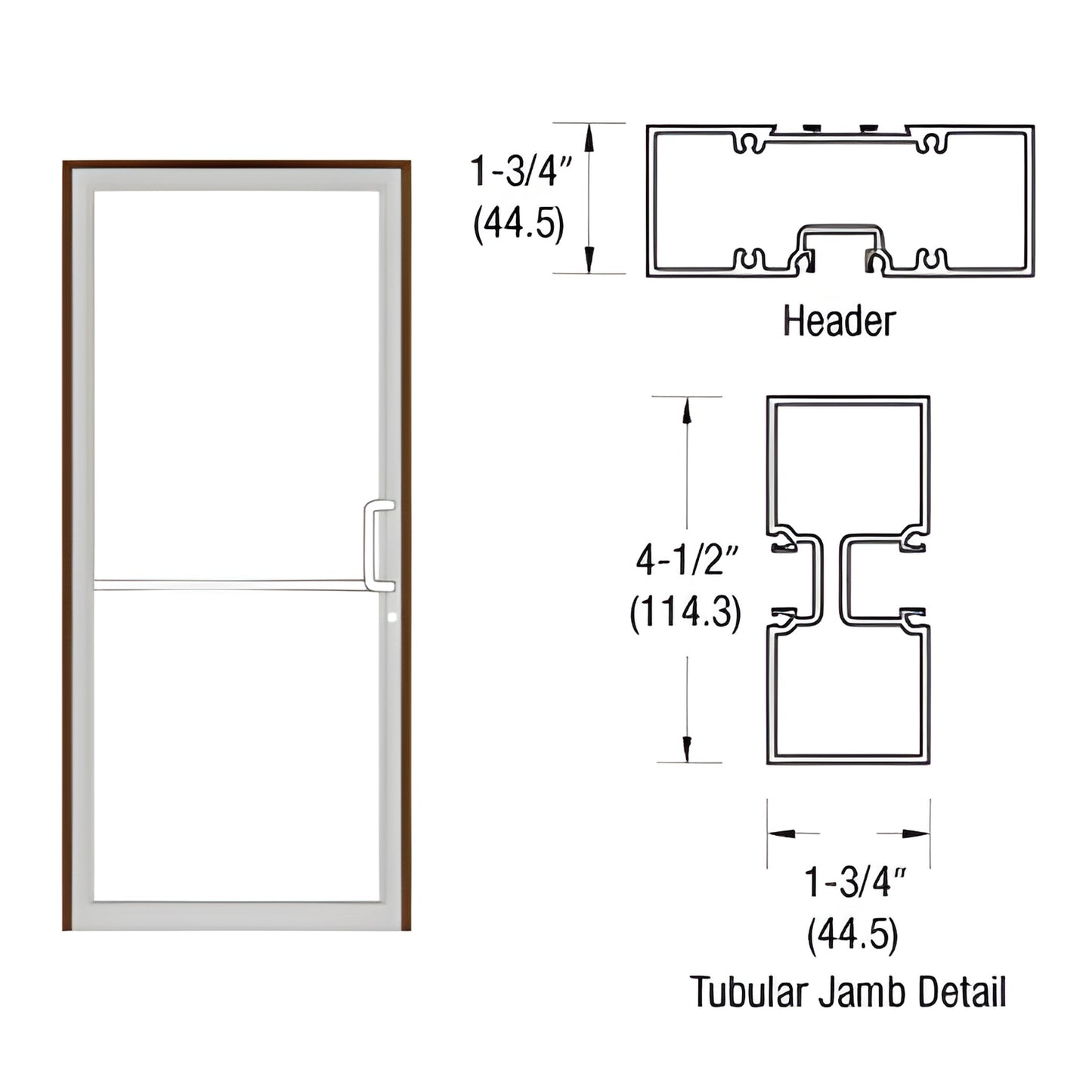 CRL-U.S. Aluminum S450 39-1/2x85-3/4 Bronze/Black Up-and-Over Frame
