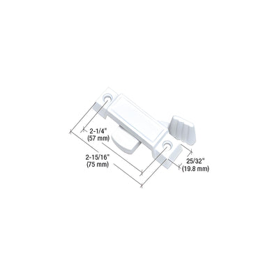 CRL White Sliding Window Lock with 2-1/4" Screw Holes and 3/8" Latch Projection