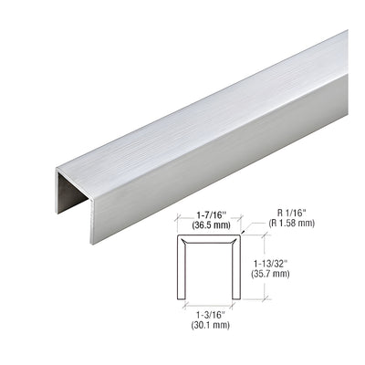 CRL 316 Brushed Stainless Crisp Corner U-Channel Cap for 21.52 mm Glass- 3 m Long