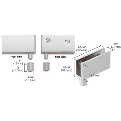 CRL Satin Chrome Wide Glass Door Pivot Hinge