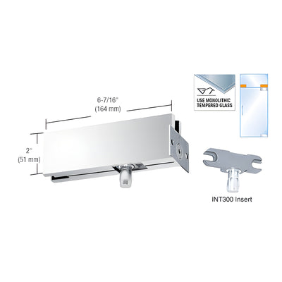 CRL Polished Stainless Wall Mounted Transom Patch with 1NT300 Insert