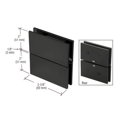 CRL Matte Black Cardiff Series Glass-to-Glass Mount Hinge