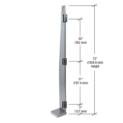 CRL Brushed Stainless Metropolis 72" Right End Post