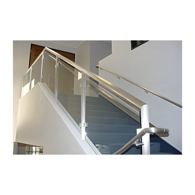 CRL Mill Aluminum 1.9" Fabricated Post Railing System for Use With Glass Infill Panels