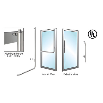 CRL-Blumcraft® Brushed Stainless Right Hand Reverse Aluminum Door Mount Keyed Access "G" Exterior, Top Securing Panic Handle