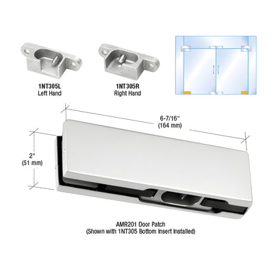 CRL Satin Anodized LH European Bottom Door Patch Fitting