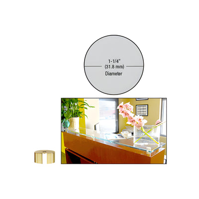 CRL Brass 1-1/4" Diameter by 1/2" Standoff Base