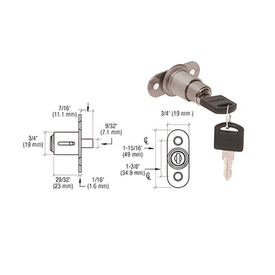 CRL Brushed Nickel Track Plunger Lock