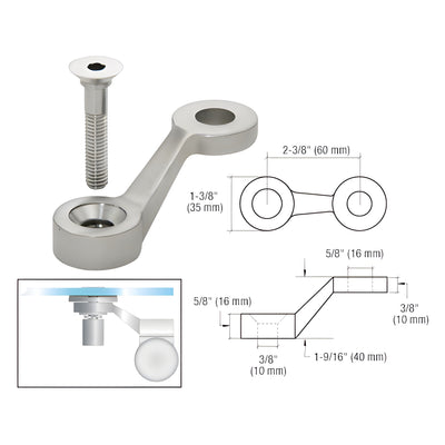 CRL 316 Brushed Stainless Single Arm Spider Fitting Post Mount