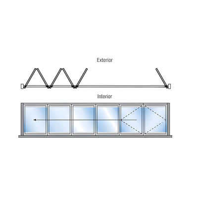 CRL S80 Monterey Thermally Broken Bi-Fold & Pivot 5+1 Left Hand Exterior Swing with Raised Sill Powder Painted