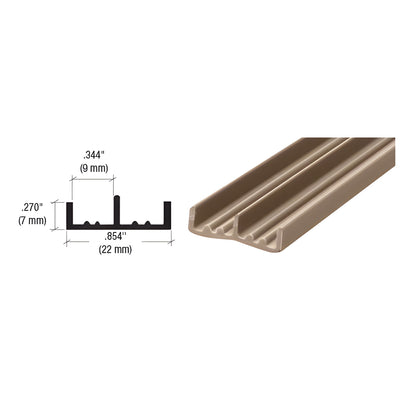 CRL Tan Lower Plastic Track for 1/4" Sliding Panels