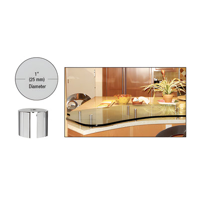 CRL 316 Polished Stainless 1" Diameter by 1" Standoff Base