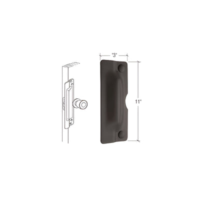CRL 11" Bronze Latch Shield for Flush Mounted Doors