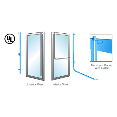 CRL-Blumcraft® Painted Left Hand Reverse Aluminum Door Mount Keyed Access "FS" Exterior, Top Securing Panic Handle