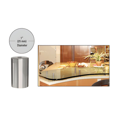 CRL 316 Brushed Stainless 1" Diameter by 2" Standoff Base