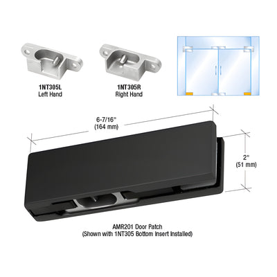 CRL Matte Black RH European Bottom Door Patch Fitting