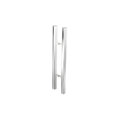 CRL Polished Stainless Glass Mounted Square Ladder Style Pull Handle with Square Mounting Posts - 24"