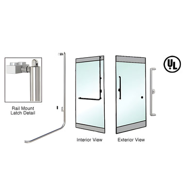 CRL-Blumcraft® Brushed Stainless Right Hand Reverse Rail Mount Keyed Access "X" Exterior, Top Securing Panic Handle