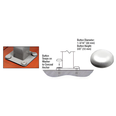 CRL Dark Silver Color Match Bolt Cover Buttons