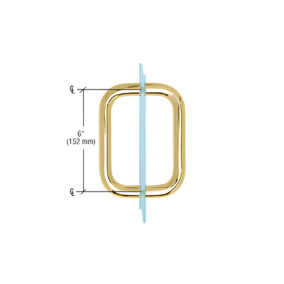 CRL Polished Brass 6" BM Series Back-to-Back Handle Without Metal Washers