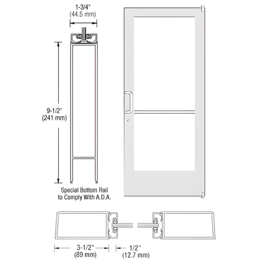 CRL-U.S. Aluminum Offset Pivot Entrance Door - Bone White KYNAR®