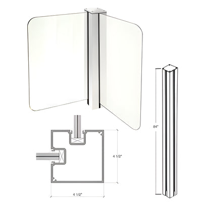 CRL 84" Metallic Silver Cielo Corner Post Kit