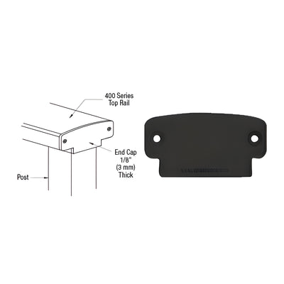 CRL Matte Black 400 Series Decorative End Cap