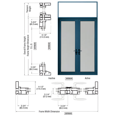 CRL-U.S. Aluminum Custom KYNAR® Paint Series 900 Terrace Door Pair Swing Out