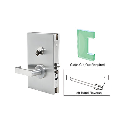 CRL Satin Anodized 6" x 10" LHR Center Lock with Deadlatch in Office Function