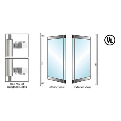 CRL-Blumcraft® Polished Stainless Right Hand Reverse Rail Mount 'F' Exterior Top and Bottom Secured Deadbolt Handle