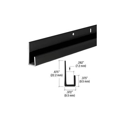 CRL Matte Black 1/4" Standard Aluminum J-Channel