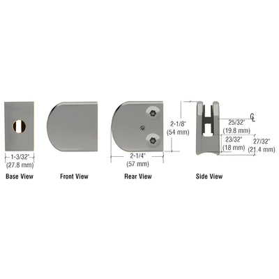 CRL Brushed Nickel Z-Series Large Round Clamp for 3/8" Glass