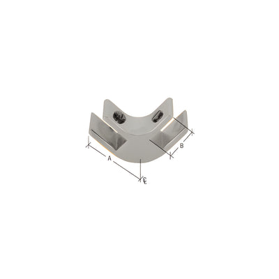 CRL Chrome 1-1/2" Long 2-Way 90 Degree Deluxe Glass Furniture Connector for 3/4" Glass