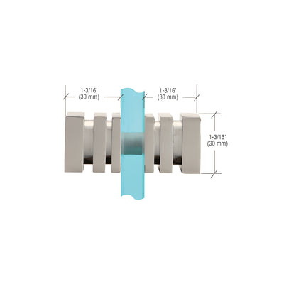 CRL Brushed Nickel Square Back-to-Back Style Knobs