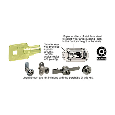 CRL Keymatic Master Combination Change Key for Keymatic Series Locks