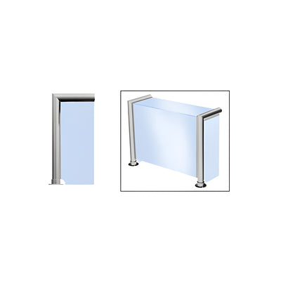 CRL Brushed Stainless Elegant 140 Series 1-1/2" Tubing Glass On Top, Front, and One End or Both Ends Sneeze Guard
