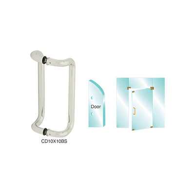CRL Brushed Stainless 10" Glass Mounted Offset Pull Handle