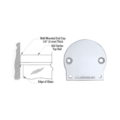 CRL Clear Anodized 300 Series Wall Mount End Cap