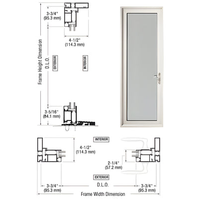 CRL-U.S. Aluminum White KYNAR® Paint Series 925 Single Patio Door Hinge Right Swing Out