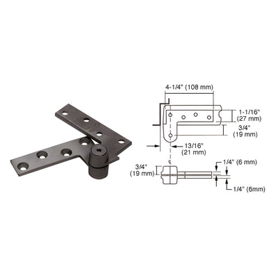 Rixson® Dark Bronze 3/4" Offset Top Pivot