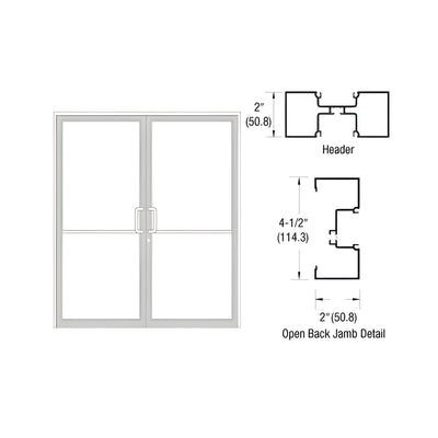 CRL-U.S. Aluminum White KYNAR® Paint Custom Size Series IT451 Open Back Butt Hinge Up and Over Frame Complete (2F)