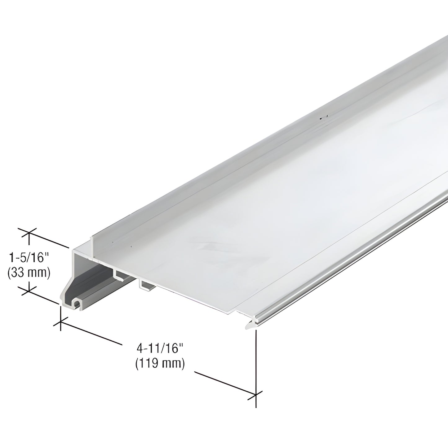 CRL-U.S. Aluminum Mill Head Insert for 1/4" & 1" Glazing, 24'2"
