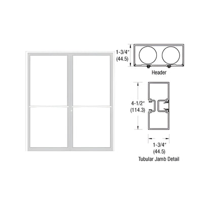 CRL-U.S. Aluminum Custom Sized Bone White KYNAR® Paint Series 450 Tubular Center Hung Up and Over Frame Complete (2F)