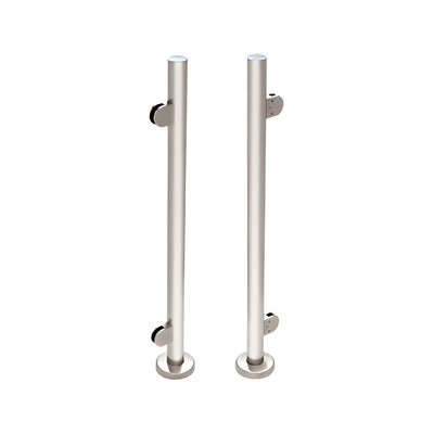 CRL Polished Stainless Steel Schedule 40 End Post Rail for Use with Glass Infill Panels