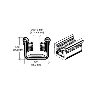 CRL Y526 Flexible Universal Channel with Pile and Felt Liner for 1948-1962 Models - 60" Length