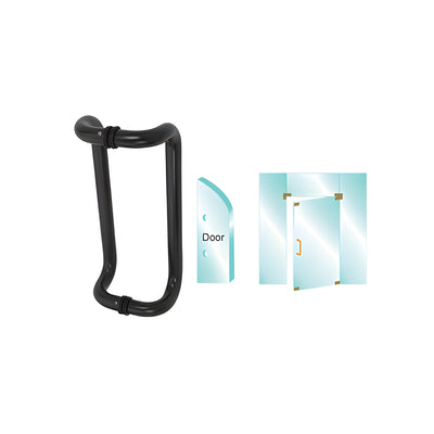CRL Matte Black 12" Glass Mounted Offset Pull Handle
