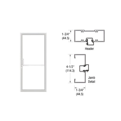 CRL-U.S. Aluminum Custom Sized White KYNAR® Paint Series 450 Open Back Butt Hinge Up and Over Frame Complete (1F)