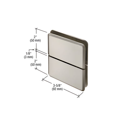 CRL Brushed Nickel Prima 02 Series Glass-To-Glass Mount Hinge