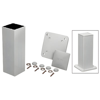 CRL Metallic Silver Standard 4" x 4" Surface Mount 42" Long Post Kit