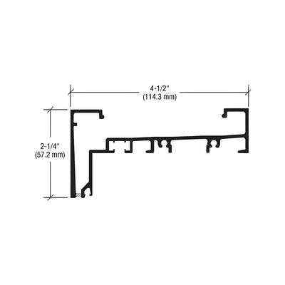 CRL-U.S. Aluminum Header 2-1/4" x 4-1/2", Dark Bronze Anodic- 24'-2"